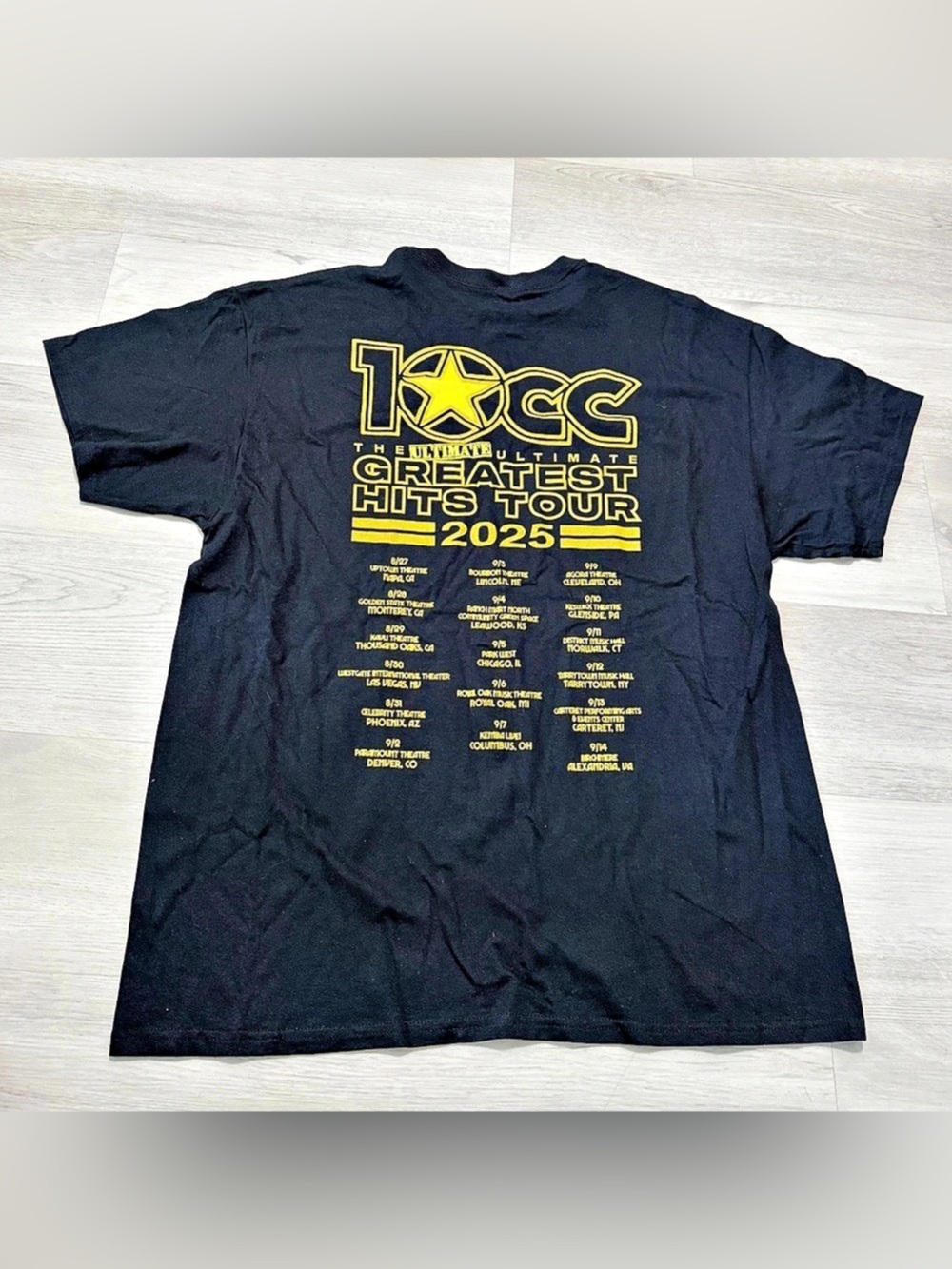 NWOT Rare 10CC Ultimate Ultimate Greatest hits Tour T-Shirt (2025) Sz L Retro